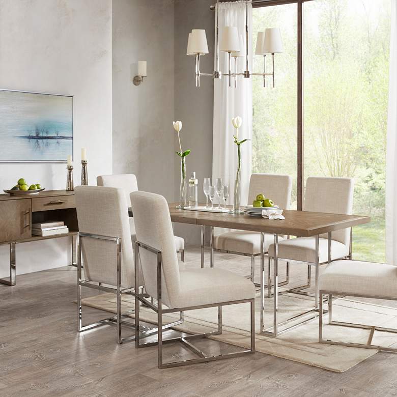 Image 1 Junn Modern Metal and Plywood Dining Chair Set of 2 in scene