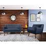 Mill Lane Navy Button-Tufted Accent Chair in scene