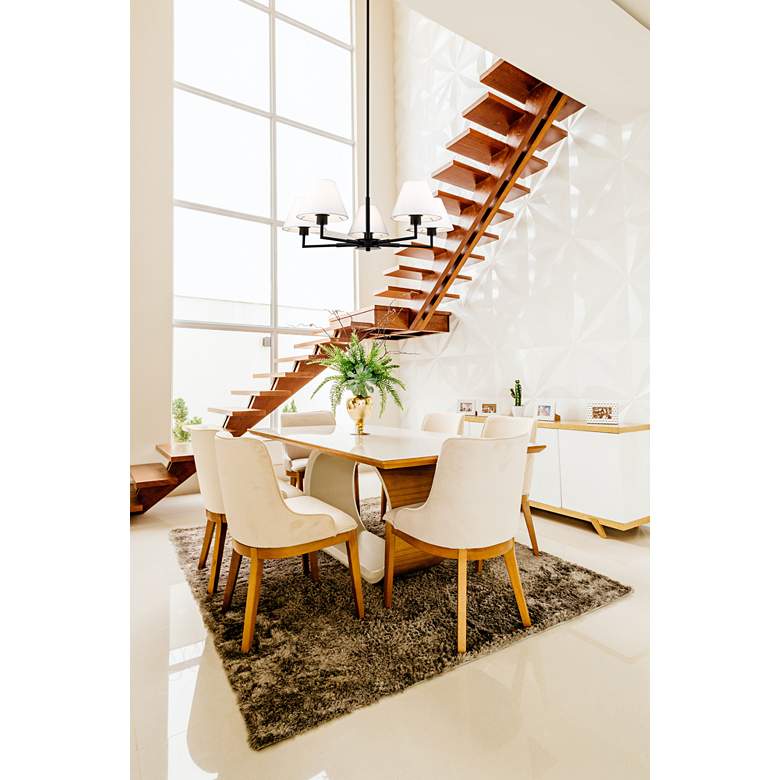 Image 1 Leila 34" Wide Matte Black 5-Light Chandelier in scene
