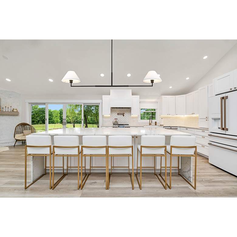 Image 1 Leila 62" Wide Matte Black 2-Light Linear Chandelier in scene