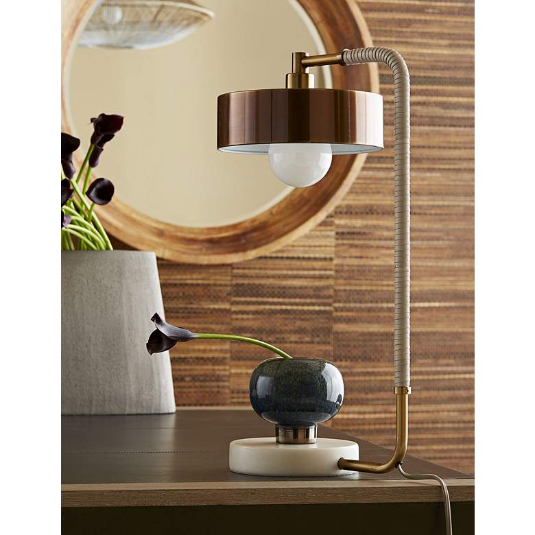 Image 1 Arteriors Home Aaron 24" High Marble and Brass Modern Lamp in scene