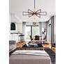 1_Maxim Wings 29" Wide 6-Light Black and Satin Brass Modern Chandelier in scene