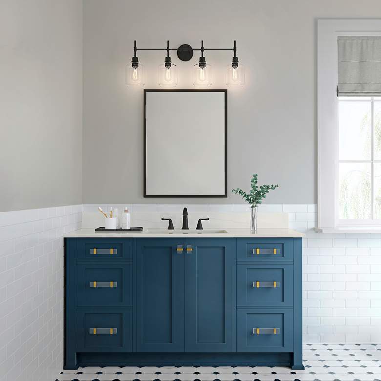 Image 1 Millennium Lighting Asheville 4 Light Vanity Fixture Black in scene
