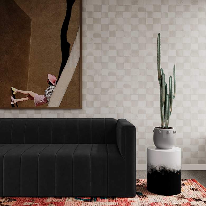 Image 1 TOV Matra 14 1/2" Wide Black and White Modern Side Table in scene
