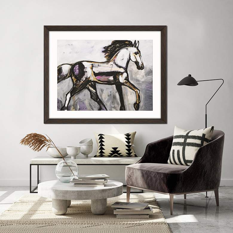 Image 1 Spirit Horse 50" Wide Rectangular Giclee Framed Wall Art in scene