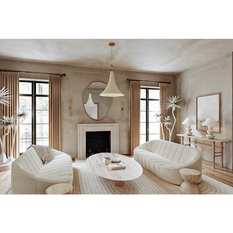 Image 1 Keanu 33 3/4" High Patina Brass 2-Light Wall Sconce in scene