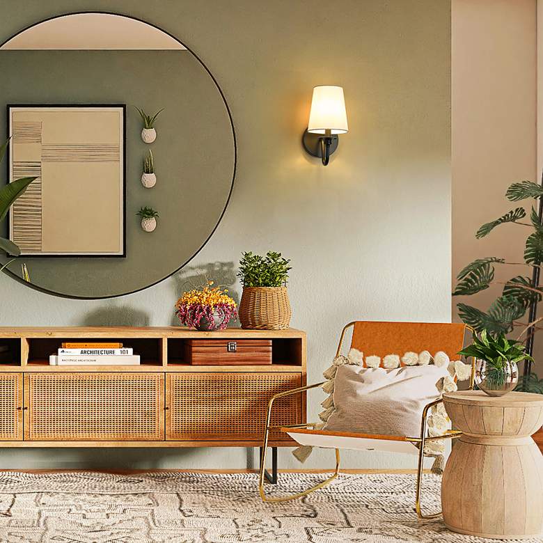 Image 1 Gianna 10 1/4" High Matte Black Wall Sconce in scene