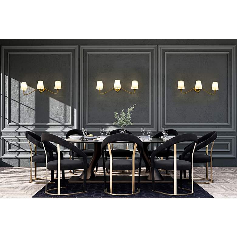Image 1 Gianna 32" Wide Modern Gold 3-Light Bath Light in scene