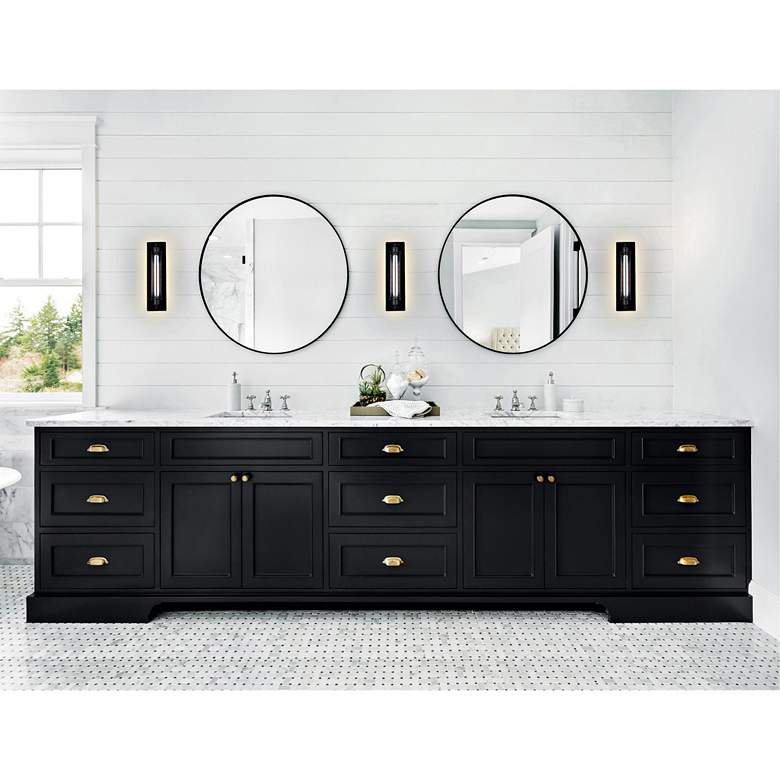 Image 1 Kiera 19" High Black ADA Wall Sconce in scene