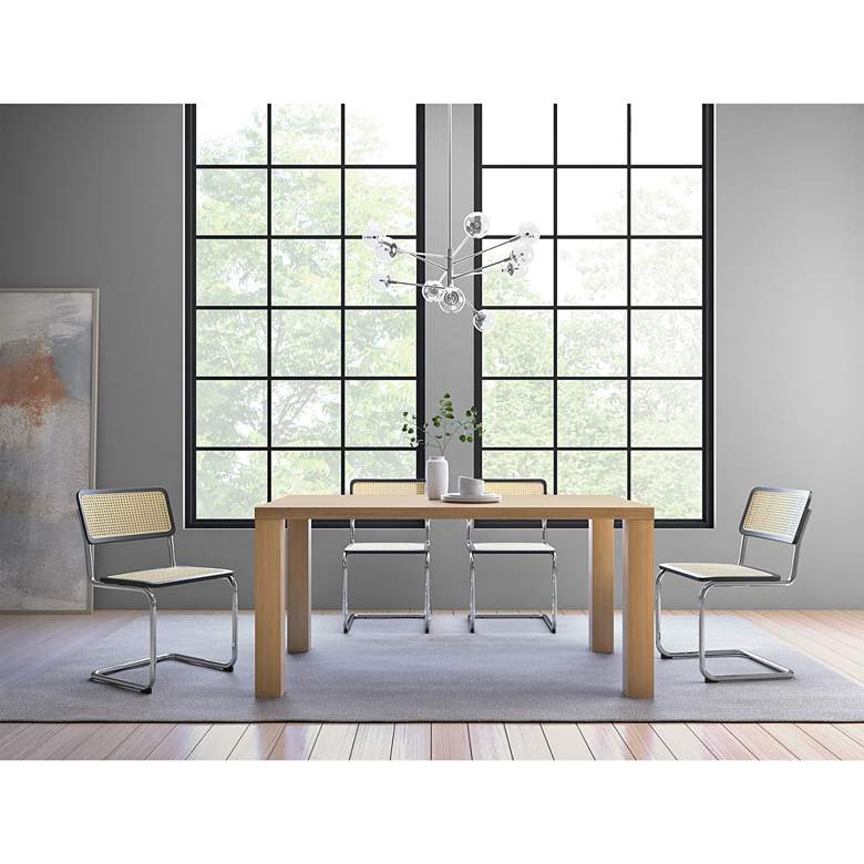 Image 1 Abby 63"W Natural White Oak Wood Rectangular Dining Table in scene