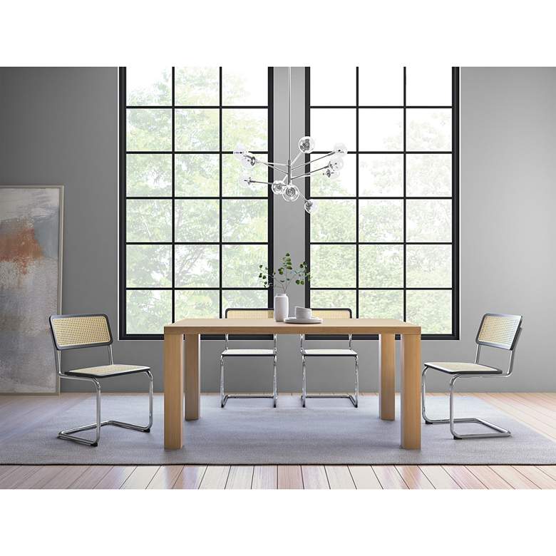 Image 1 Abby 63 inchW Natural White Oak Wood Rectangular Dining Table in scene