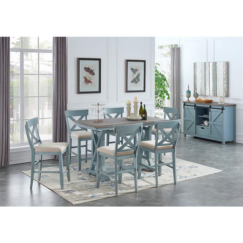 Image 1 Bar Harbor Oatmeal Counter Height Dining Chairs Set of 2 in scene
