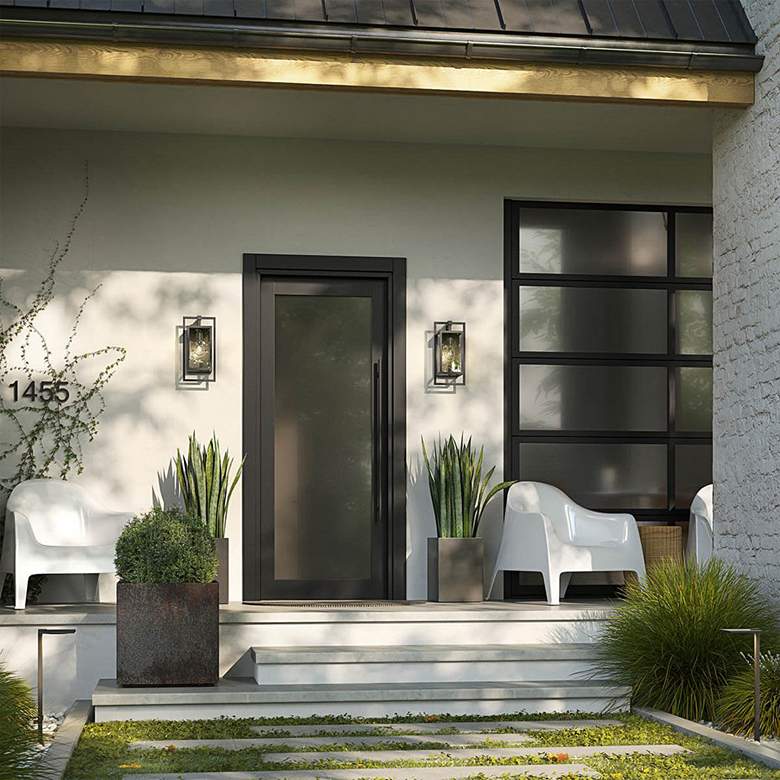 Image 1 Kichler Goson 20 1/4" High Black Outdoor Wall Light in scene