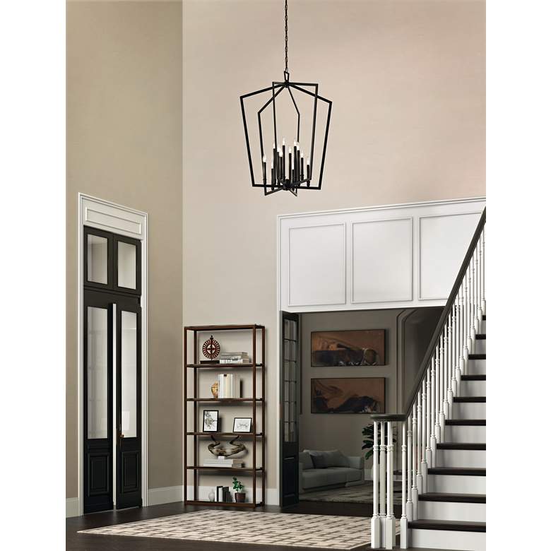 Image 1 Kichler Abbotswell 39 1/4"W Matte Black 12-Light Chandelier in scene