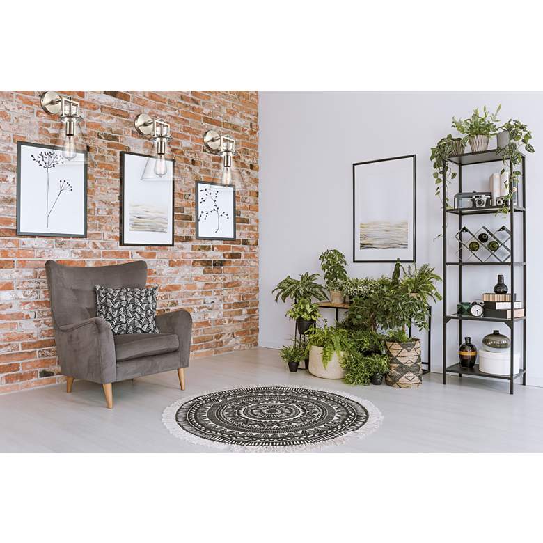 Image 1 Newton Cone 14" High Brushed Satin Nickel LED Wall Sconce in scene