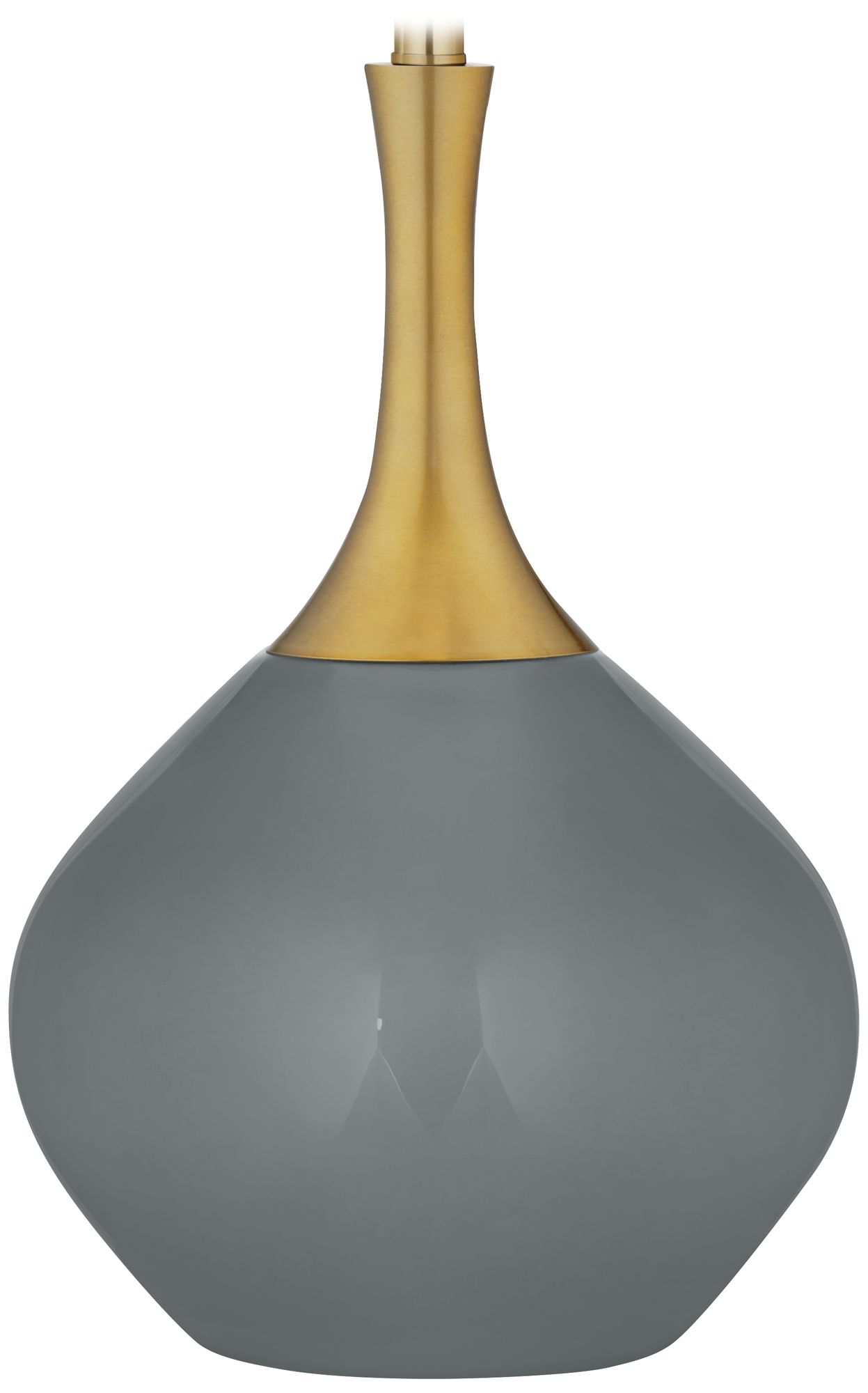 Color Plus Nickki Brass 30 1/2" High Software Gray Modern Table Lamp