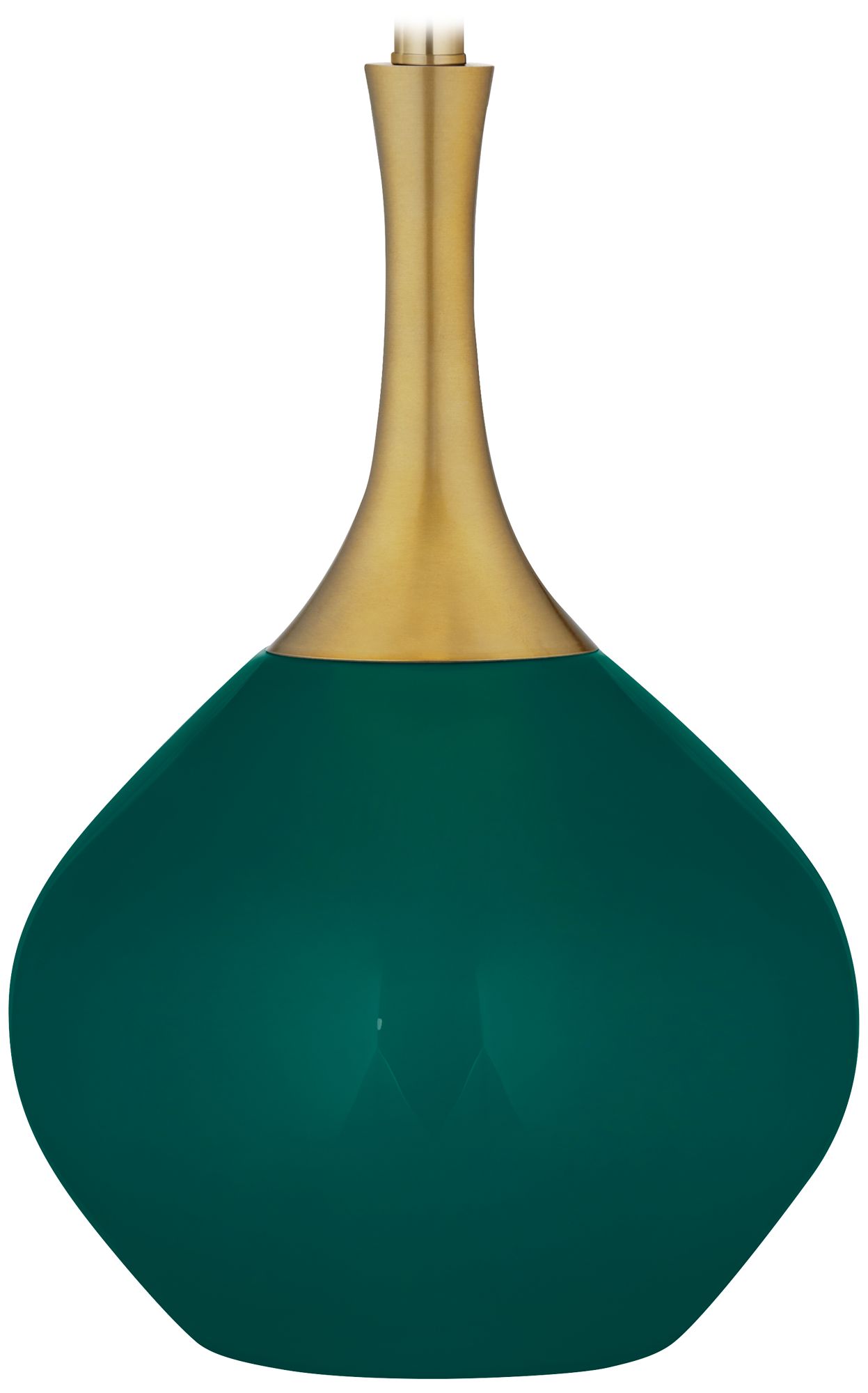 Color Plus Nickki 30 1/2" Brass and Peacock Blue Modern Table Lamp