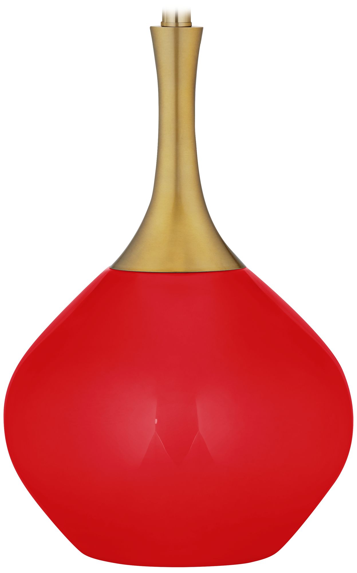 Color Plus Nickki Brass 30 1/2" Bright Red  Modern Table Lamp