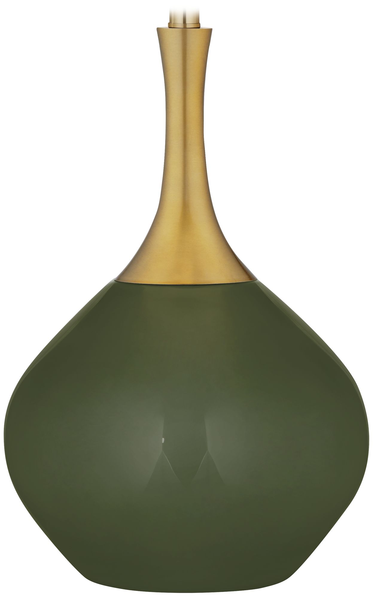 Color Plus 30 1/2" Nickki Brass and Secret Garden Green Modern Lamp