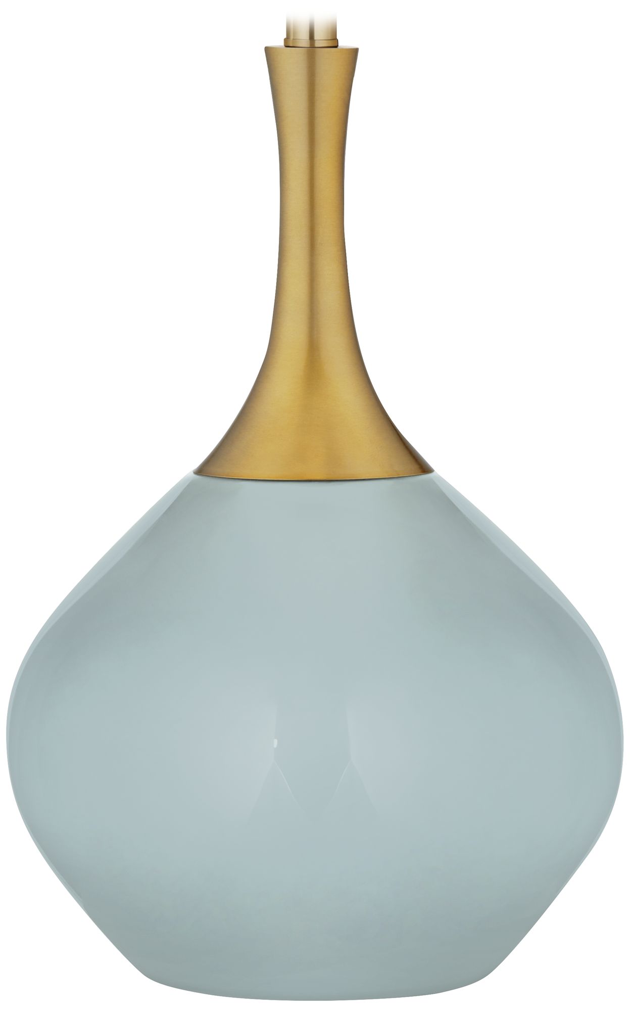 Color Plus Nickki Brass 30 1/2" Rain Blue Modern Table Lamp