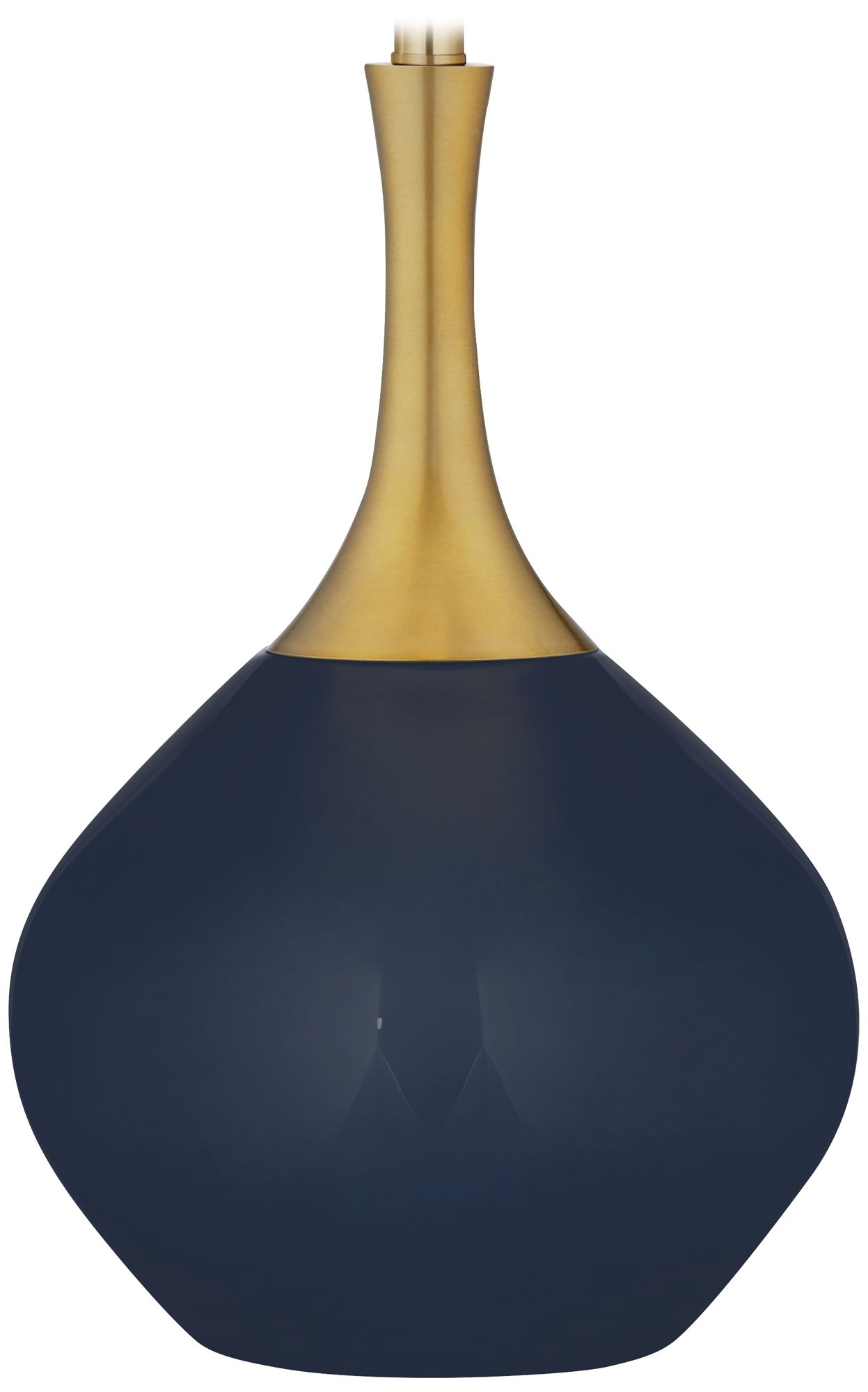 Color Plus Nickki Brass 30 1/2" Naval Blue Modern Glass Table Lamp