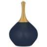 Color Plus Nickki Brass 30 1/2&quot; Naval Blue Modern Glass Table Lamp