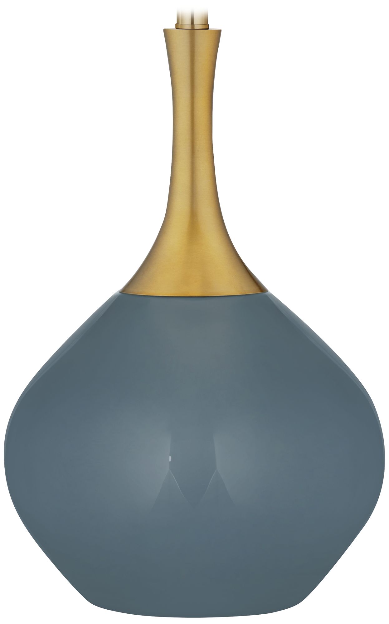 Color Plus Nickki Brass 30 1/2" Smoky Blue Modern Table Lamp