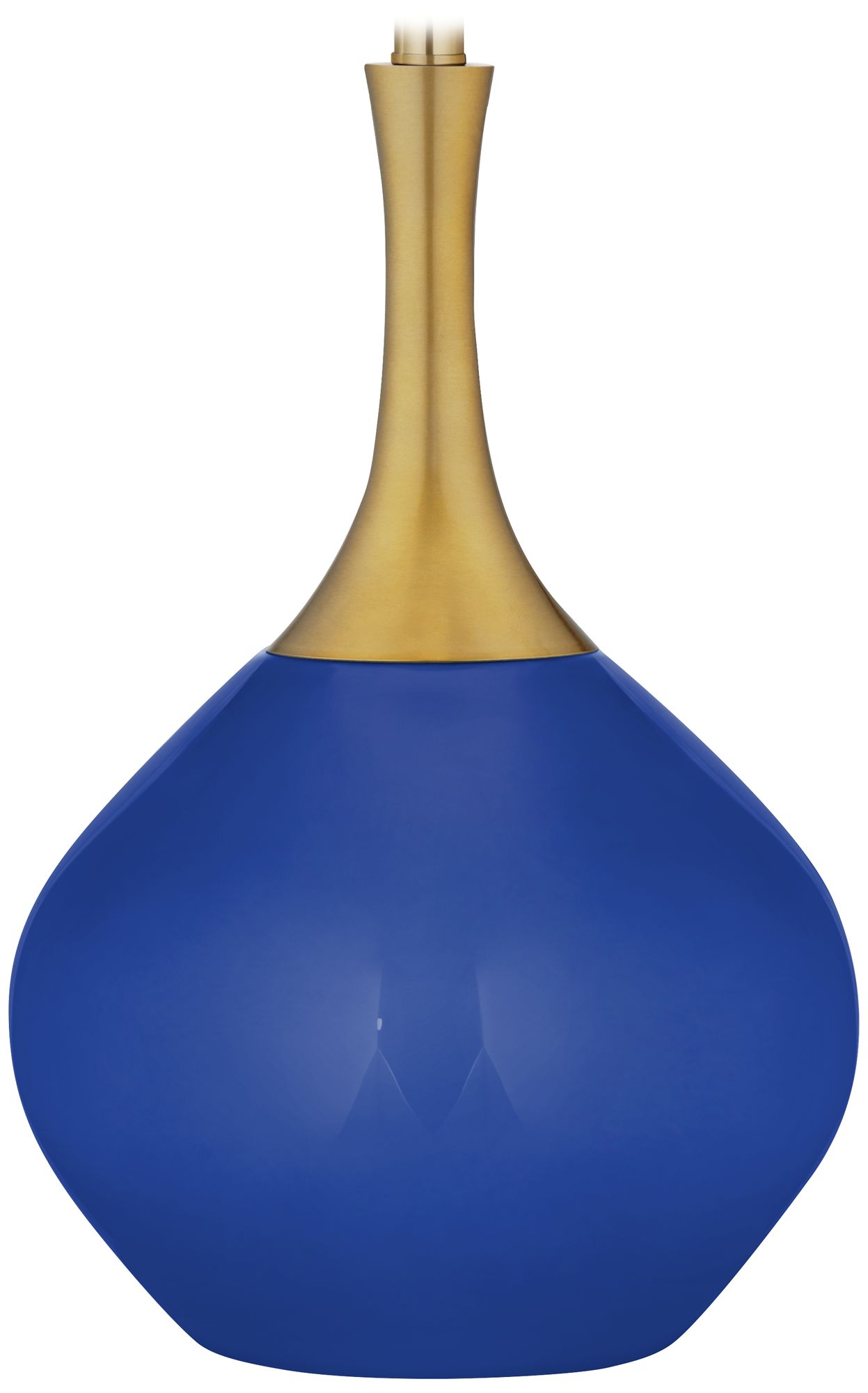 Color Plus Nickki Brass 30 1/2" High Dazzling Blue Modern Table Lamp