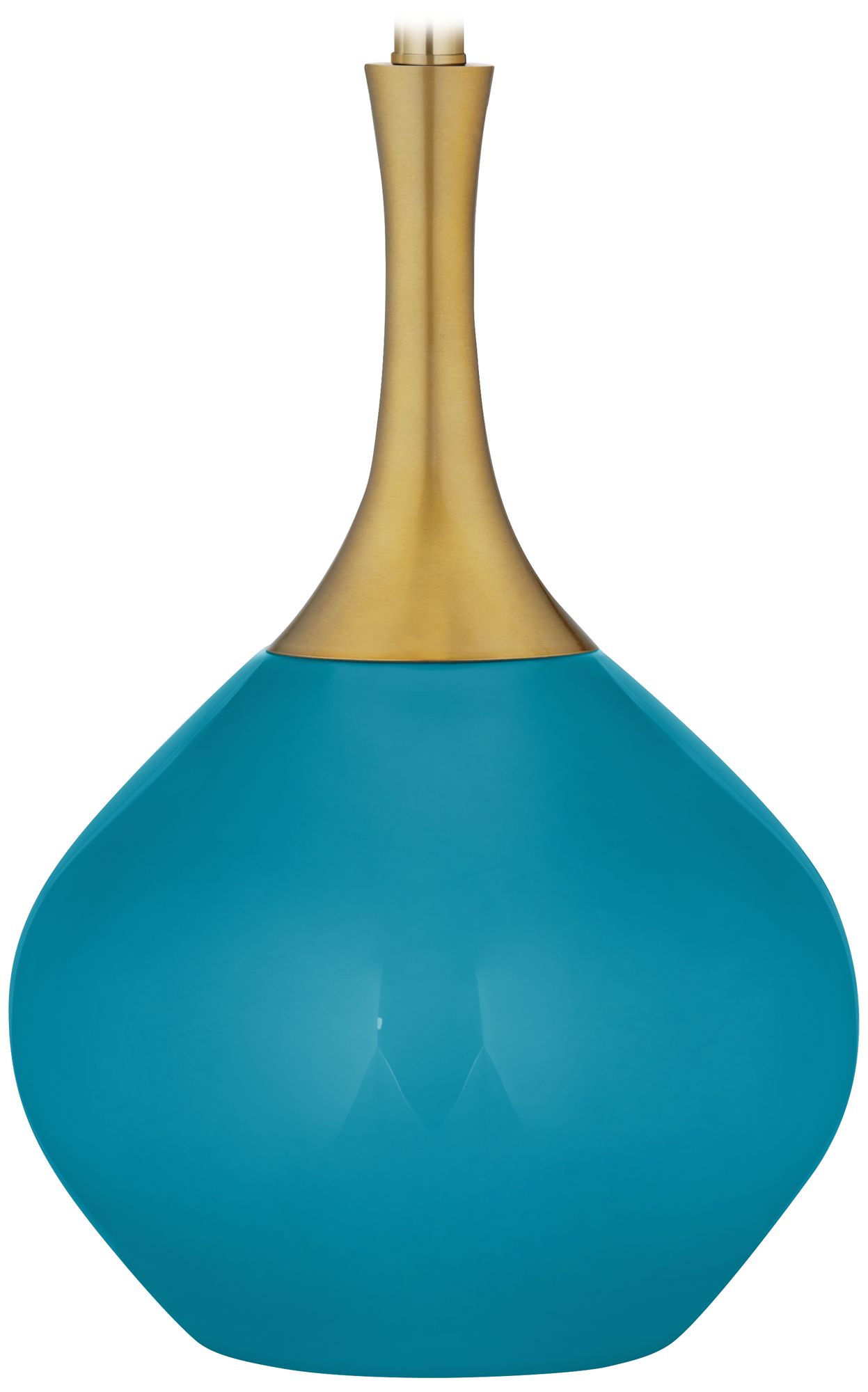 Color Plus Nickki Brass 30 1/2" Coastal Caribbean Sea Blue Table Lamp