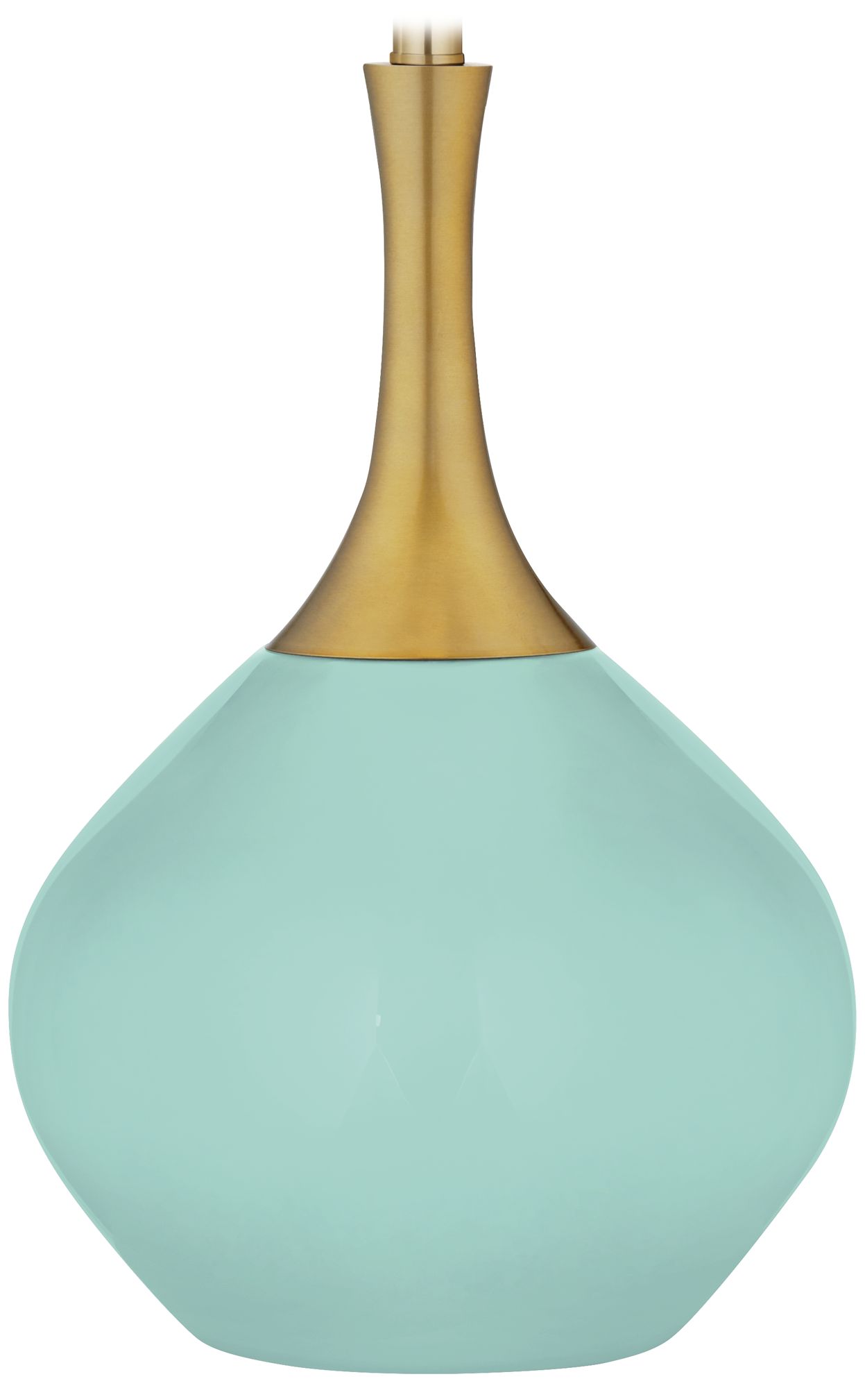 Color Plus Nickki Brass 30 1/2" Modern Coastal Cay Blue Table Lamp