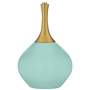 Color Plus Nickki Brass 30 1/2&quot; Modern Coastal Cay Blue Table Lamp