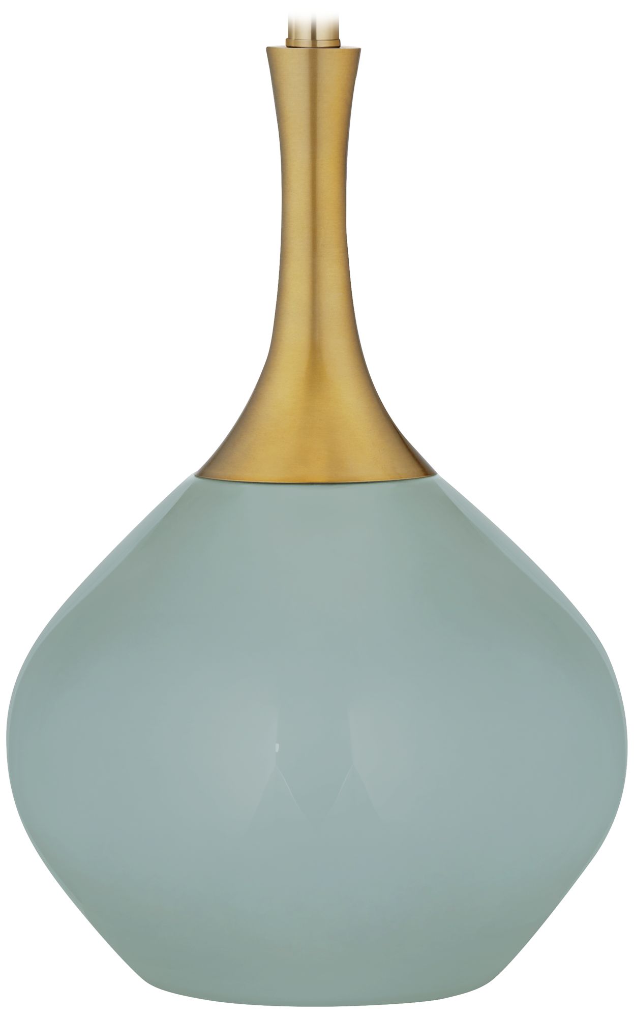 Color Plus Nickki Brass 30 1/2" Modern Aqua-Sphere Blue Table Lamp