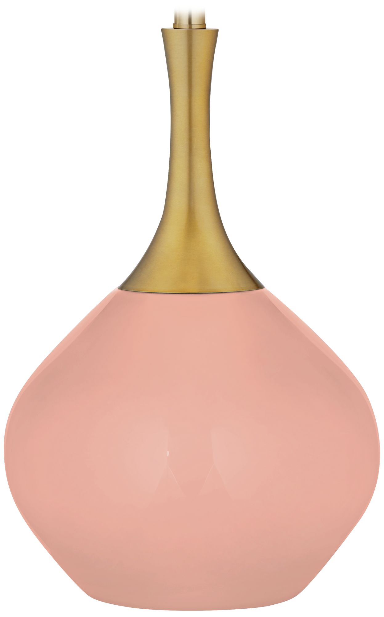 Color Plus Nickki Brass 30 1/2" Mellow Coral Pink Modern Table Lamp