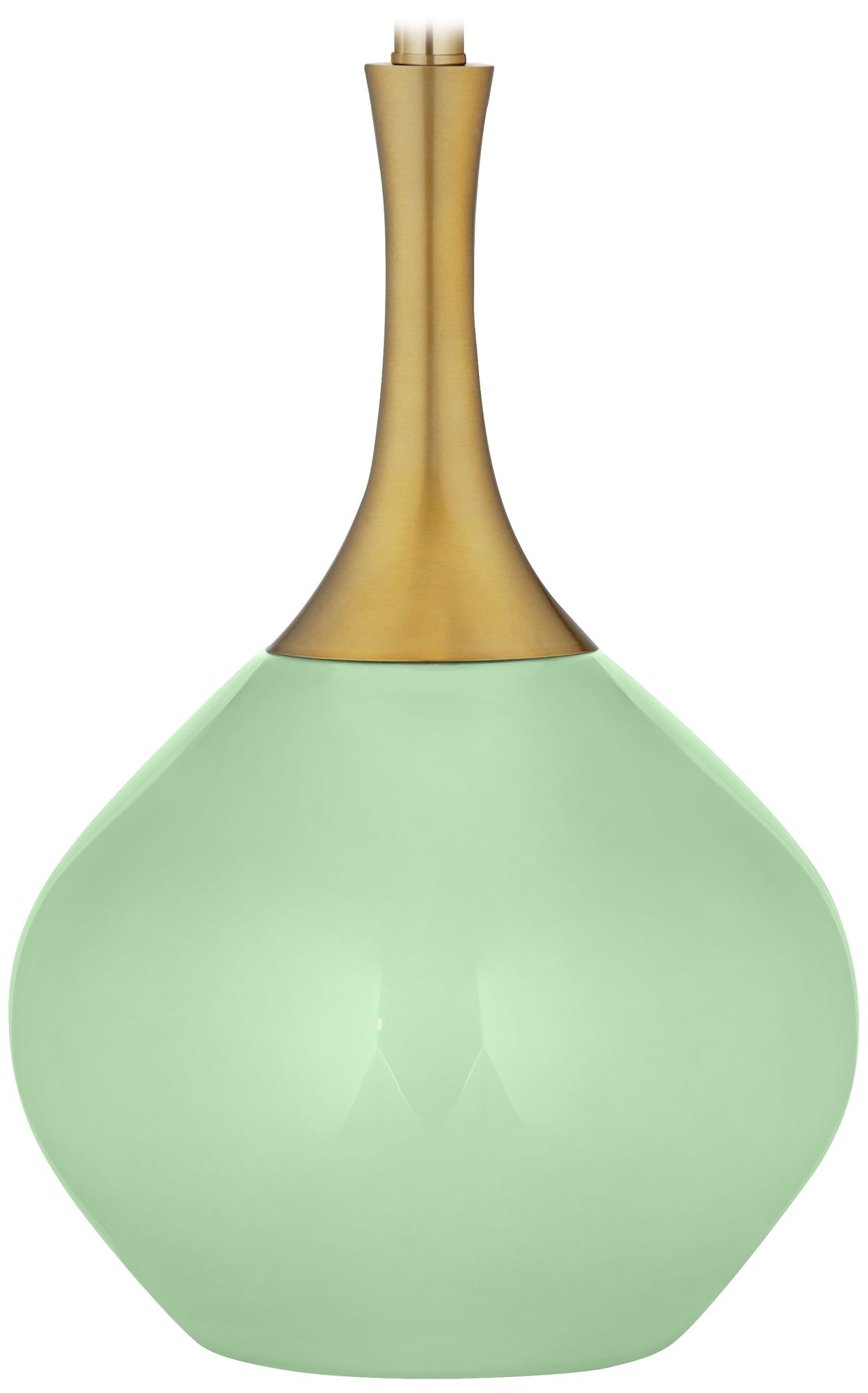 Color Plus Nickki Brass 30 1/2" Flower Stem Green Modern Table Lamp