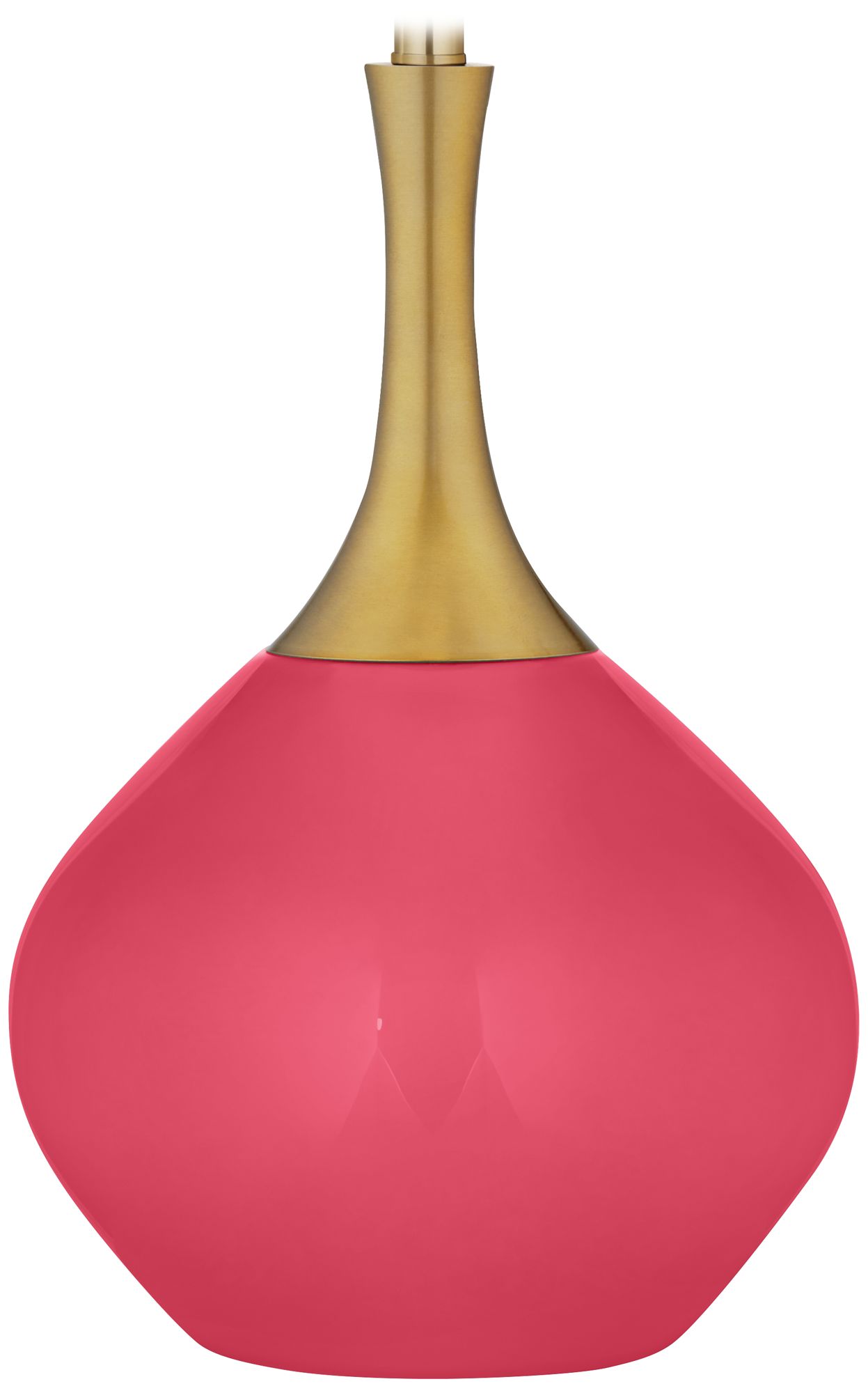 Color Plus Nickki Brass 30 1/2" Modern Glass Eros Pink Table Lamp
