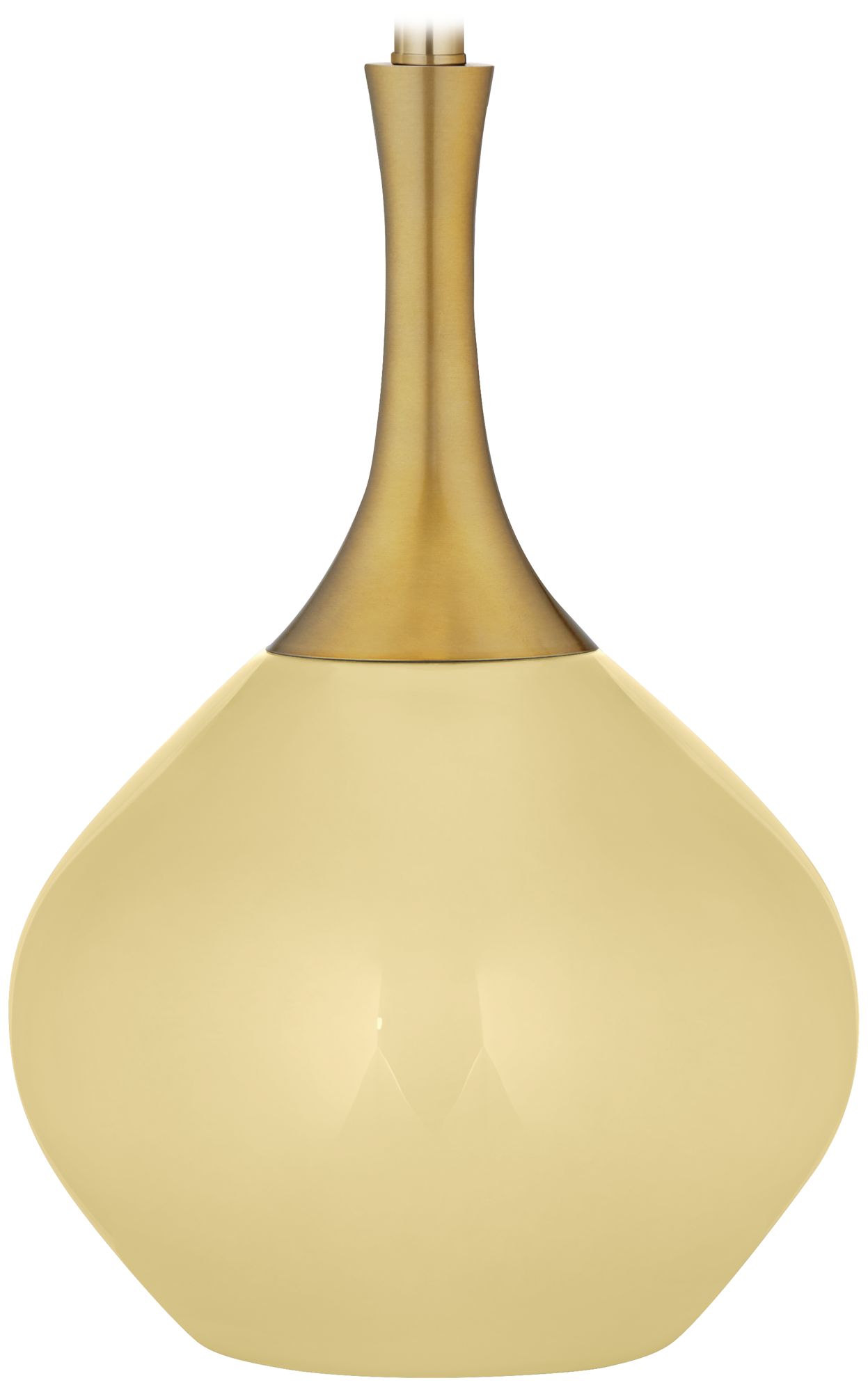Color Plus Nickki Brass 30 1/2" Modern Butter Up Yellow Table Lamp