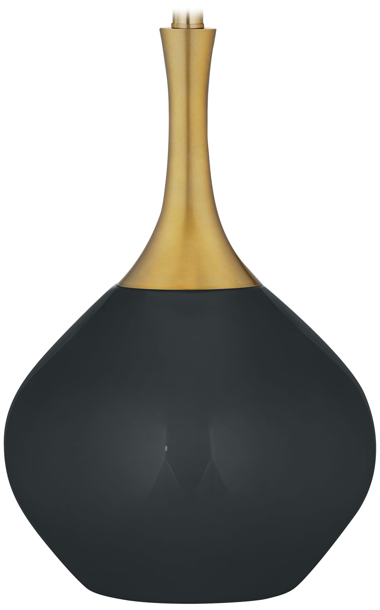 Color Plus Nickki Brass 30 1/2" Black Of Night Modern Glass Table Lamp