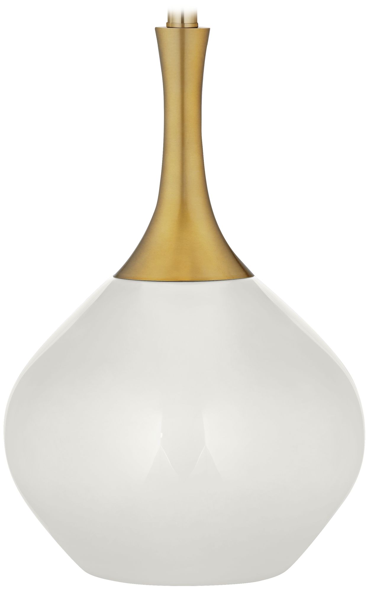 Color Plus Nickki Brass 30 1/2" Modern Glass Winter White Table Lamp