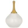 Color Plus Nickki Brass and Winter White Modern Glass Table Lamp