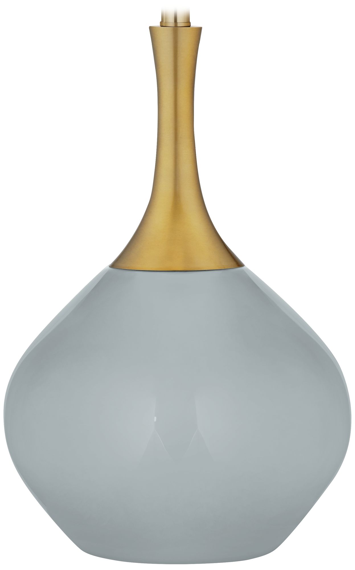 Color Plus Nickki Brass 30 1/2" Modern Uncertain Gray Table Lamp