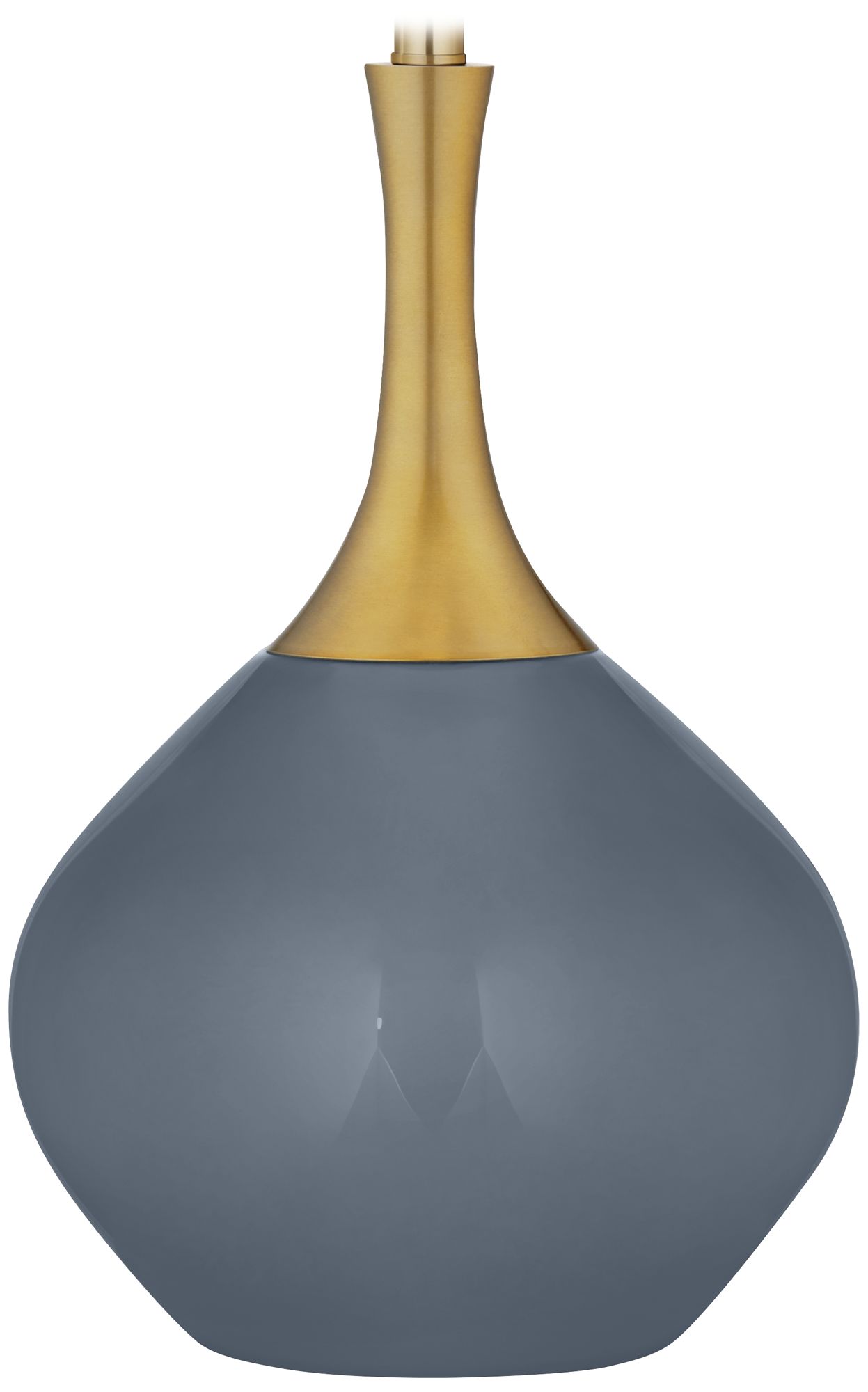 Color Plus Nickki Brass 30 1/2" Modern Granite Peak Gray Table Lamp