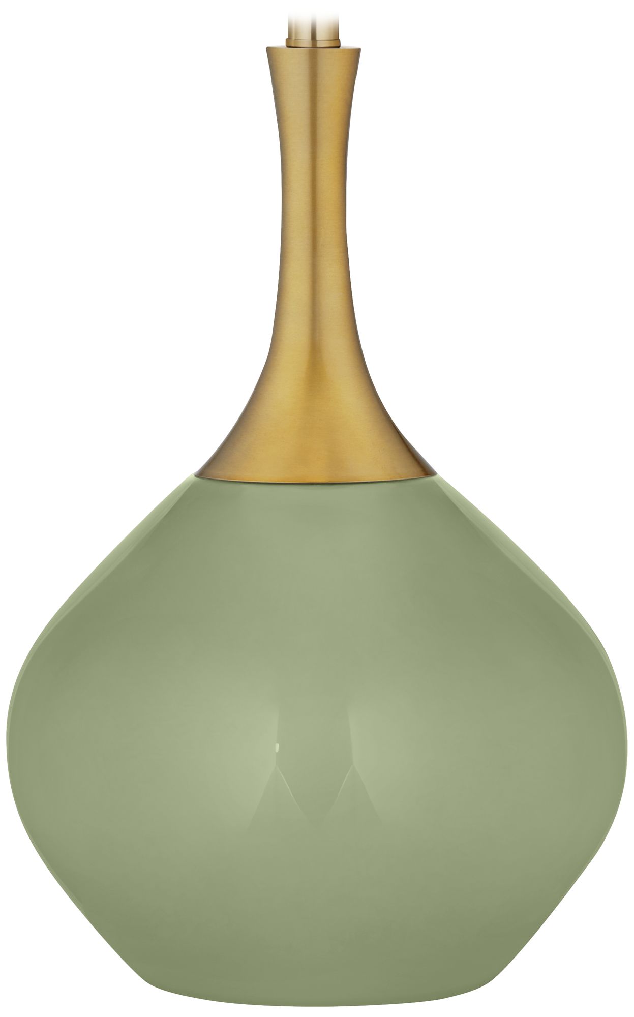 Color Plus Nickki Brass 30 1/2" Modern Majolica Green Table Lamp