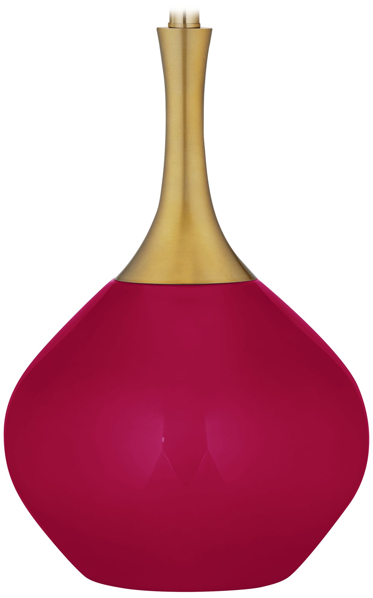 Color Plus Nickki Brass 30 1/2" French Burgundy Red Modern Table Lamp