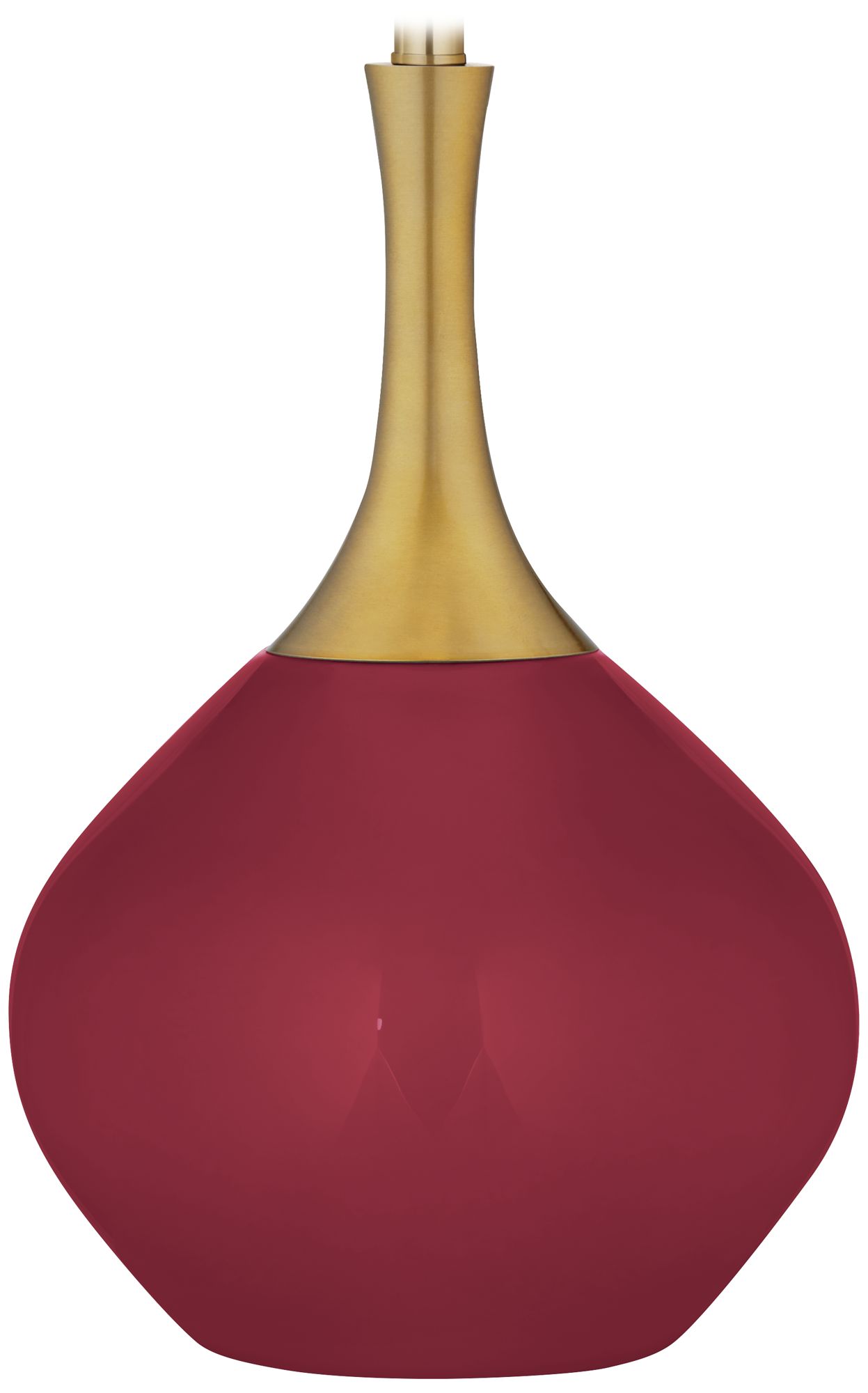 Color Plus Nickki Brass 30 1/2" Antique Red Modern Glass Table Lamp