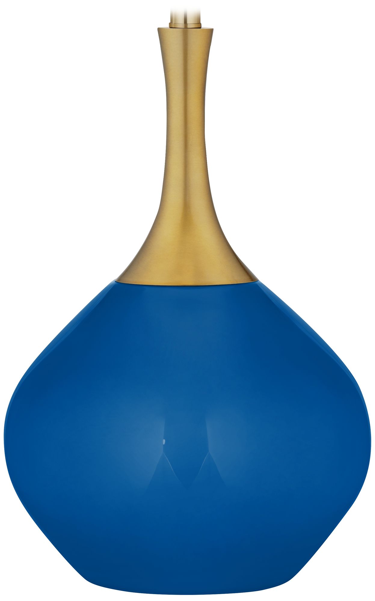 Color Plus Nickki Brass 30 1/2" High Hyper Blue Modern Table Lamp