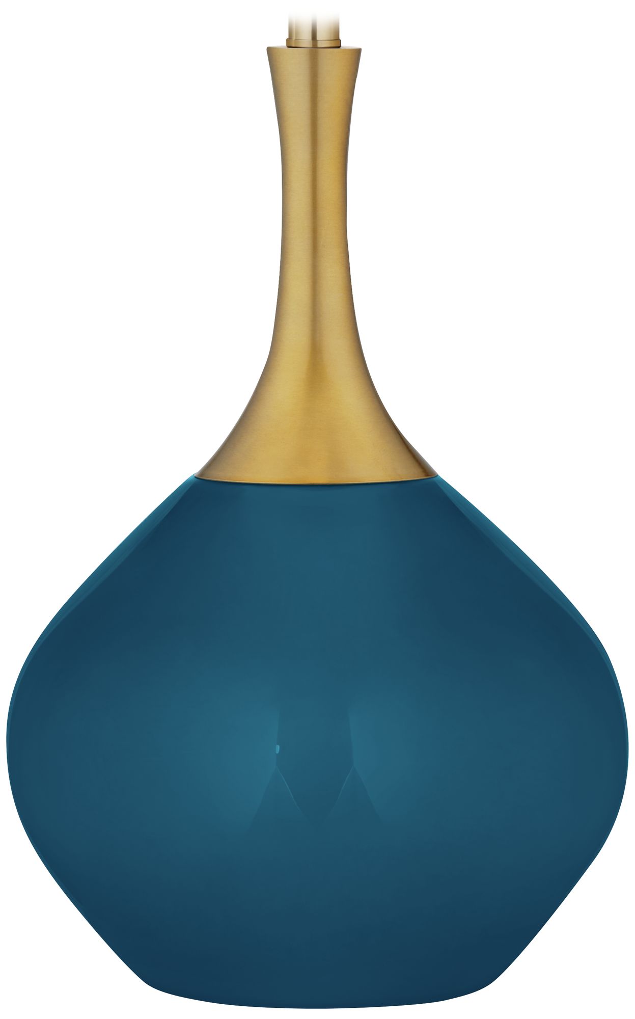 Color Plus Nickki Brass 30 1/2" High Modern Oceanside Blue Table Lamp