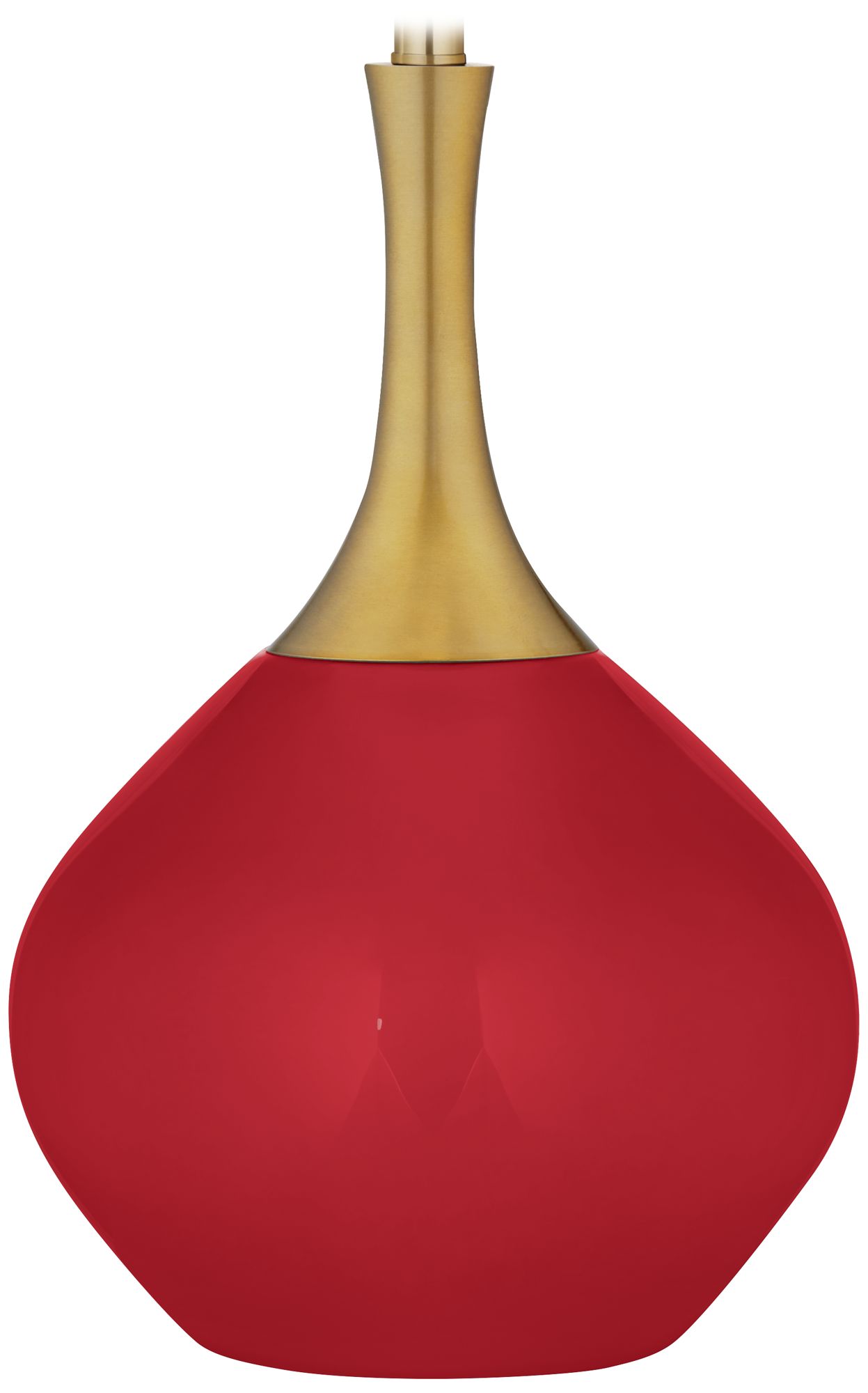 Color Plus Nickki Brass 30 1/2" High Modern Ribbon Red Table Lamp