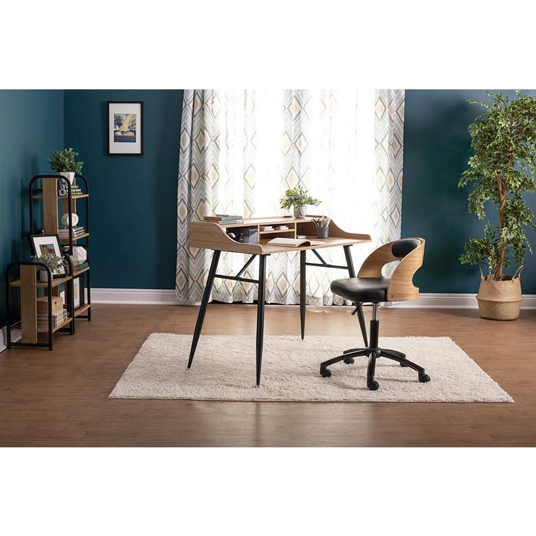 Image 1 Woodford 41 1/4" Wide Graphite and Ashwood Writing Desk in scene