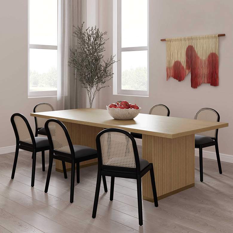 Image 1 Chelsea 96 inch Wide Rectangular Natural Oak Wood Dining Table in scene