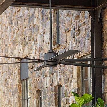 99" Hinkley Indy Maxx Matte Black Outdoor LED Smart Ceiling Fan